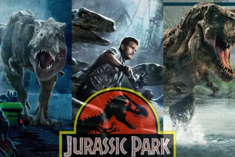 T-Rexy i raptory szaleją w Jurassic World Park. Chris Pratt ucieka na motorze przed dinozaurami.