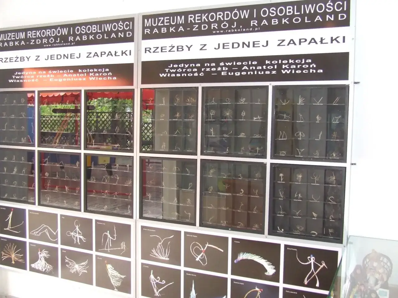 Muzeum Rekordów i Osobliwości w Rabce-Zdroju prezentuje unikatową kolekcję rzeźb z jednej zapałki.
